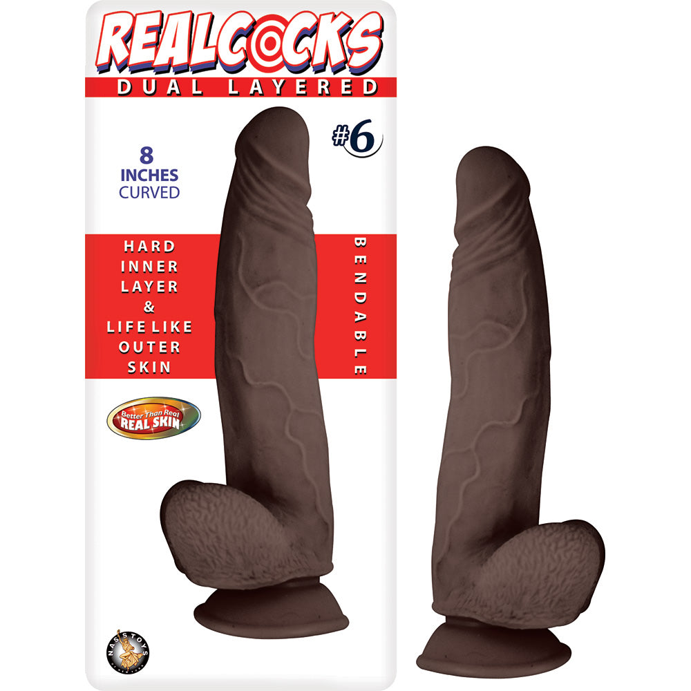 Realcocks Dual Layered #6 Dark Brown | 782631278538 | Available at EroticWarehouse.com