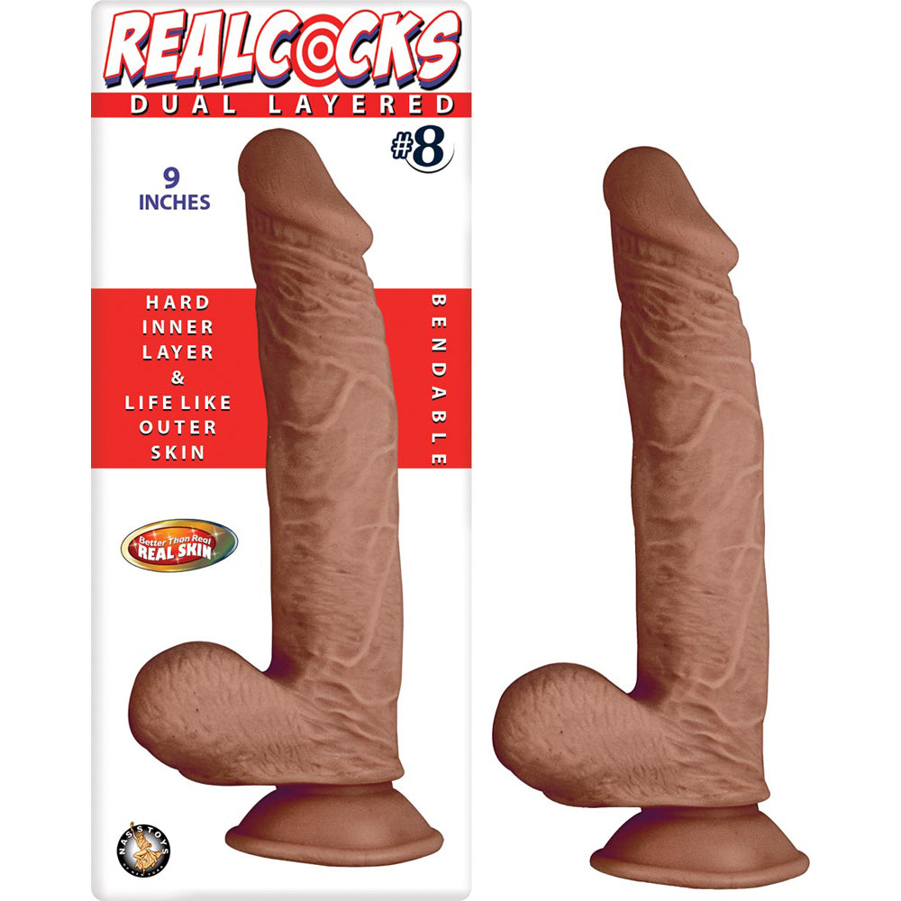 Realcocks Dual Layered #8 Brown | 782631278729 | Available at EroticWarehouse.com