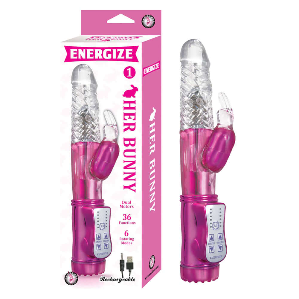 Energize Her Bunny 1 Pink | 782631279016 | Available at EroticWarehouse.com