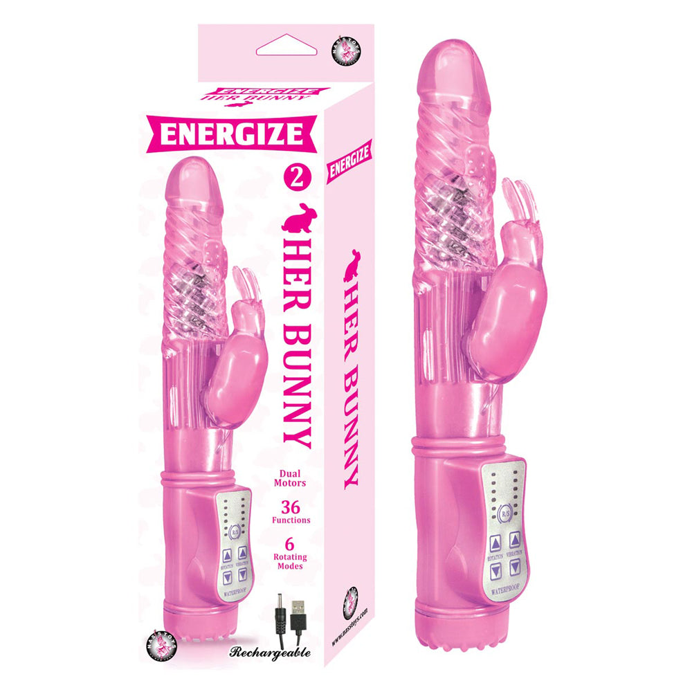 Energize Her Bunny 2 Pink | 782631279115 | Available at EroticWarehouse.com