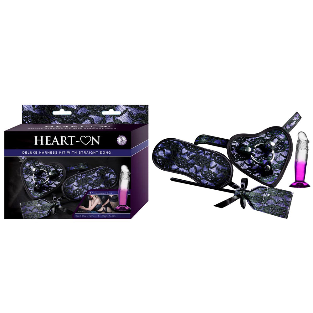Heart-On Deluxe Harness Kit With Straight Dong Purple | 782631290509 | Available at EroticWarehouse.com