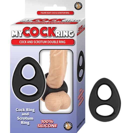 My Cockring Cock And Scrotum Double Ring Black | 782631292206 | Available at EroticWarehouse.com