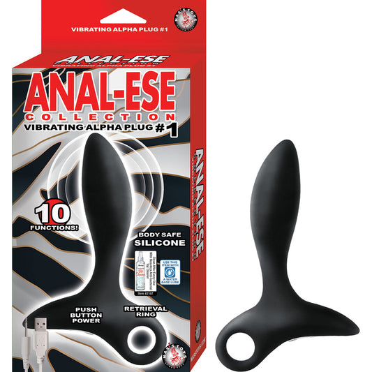 Anal Ese Collection Vibrating Alpha Plug #1 Black | 782631298109 | Available at EroticWarehouse.com