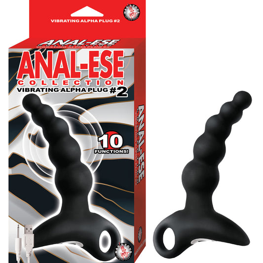 Anal Ese Collection Vibrating Alpha Plug #2 Black | 782631298208 | Available at EroticWarehouse.com