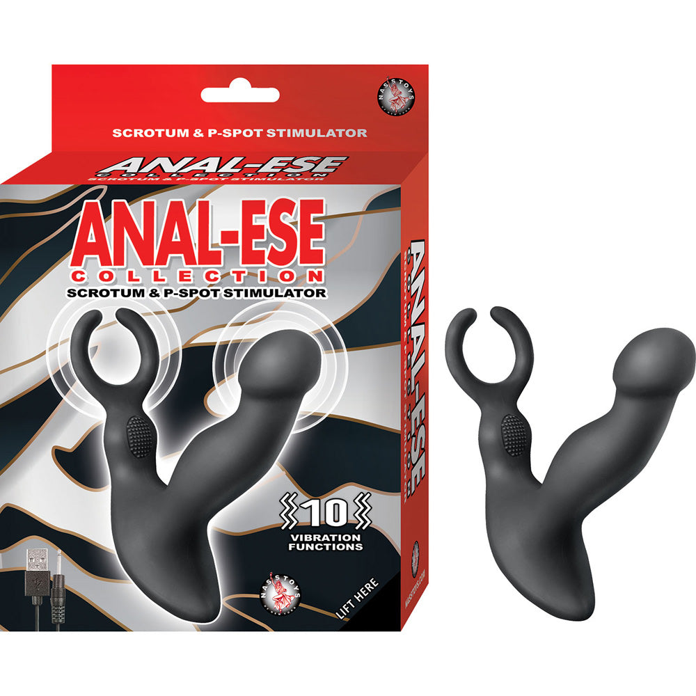Anal Ese Collection Scrotum & P Spot Stimulator Black | 782631300000 | Available at EroticWarehouse.com