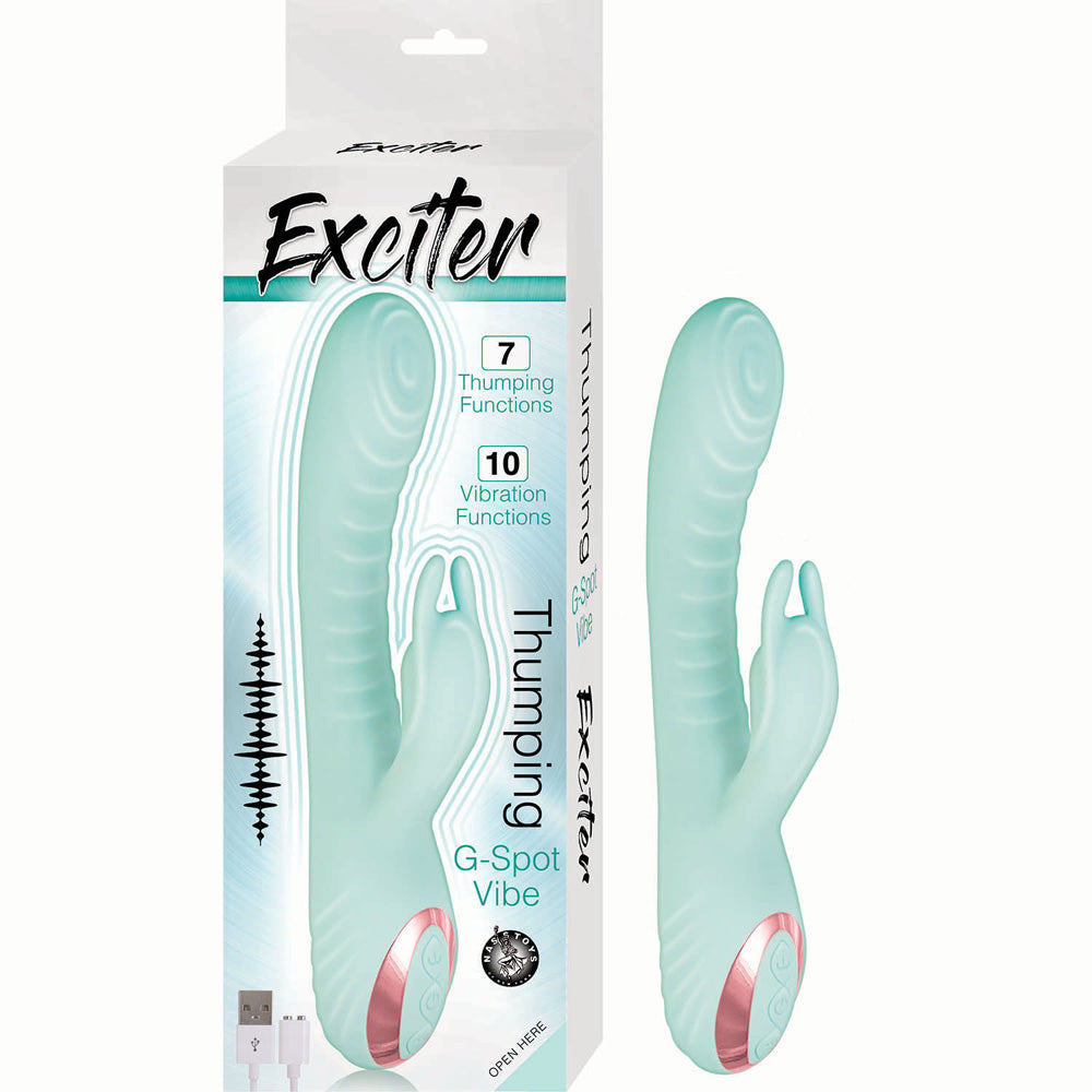 Exciter Thumping G Spot Vibe Aqua | 782631302417 | Available at EroticWarehouse.com