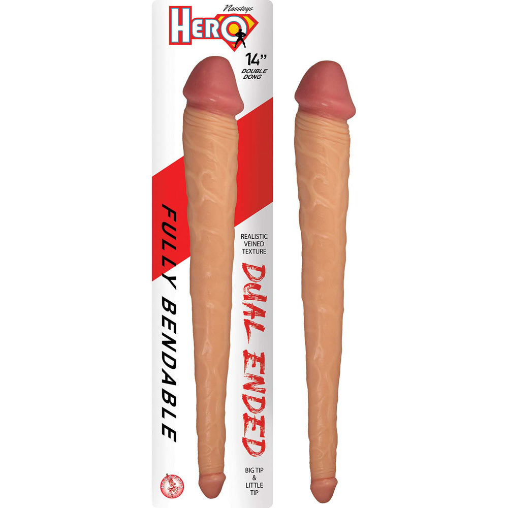 Hero 14" Double Dong White | 782631304312 | Available at EroticWarehouse.com