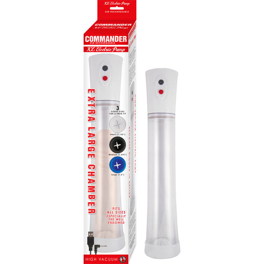 Commander Extra Large Electric Pump White | 782631304817 | Available at EroticWarehouse.com