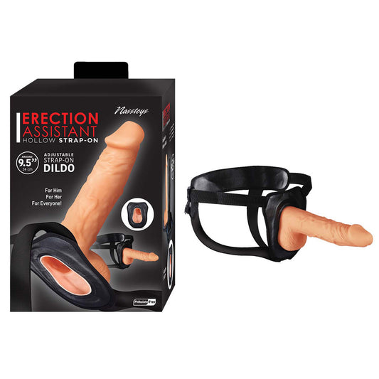 Erection Assistant Hollow Strap On 9.5'' White | 782631305616 | Available at EroticWarehouse.com