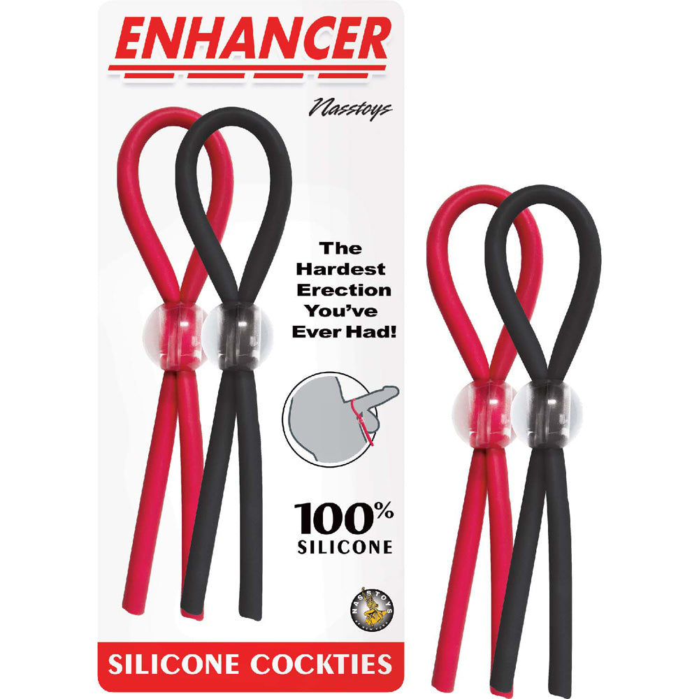 Enhancer Silicone Cockties Red & Black | 782631305807 | Available at EroticWarehouse.com