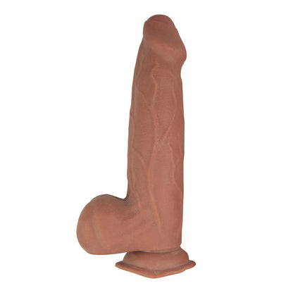Realcocks Dual Layered Uncut Slider 9.25" Thick Shaft Brown | 782631306828 | Available at EroticWarehouse.com