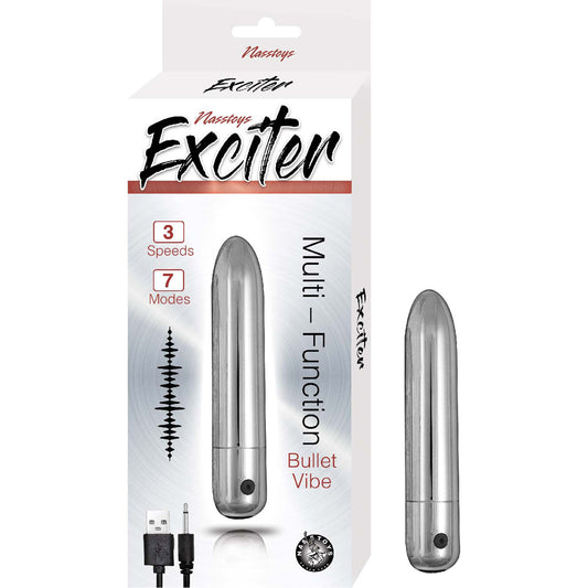 Exciter Multi Function Bullet Vibe Silver | 782631308112 | Available at EroticWarehouse.com