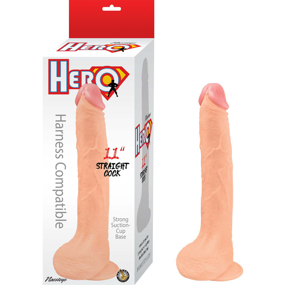 Hero 11" Straight Cock Whte | 782631308501 | Available at EroticWarehouse.com