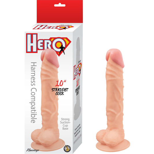 Hero 10" Straight Cock Whte | 782631308600 | Available at EroticWarehouse.com