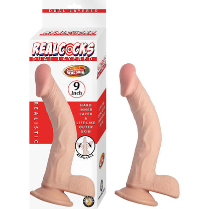 Realcocks Dual Layered 9'' White | 782631309218 | Available at EroticWarehouse.com