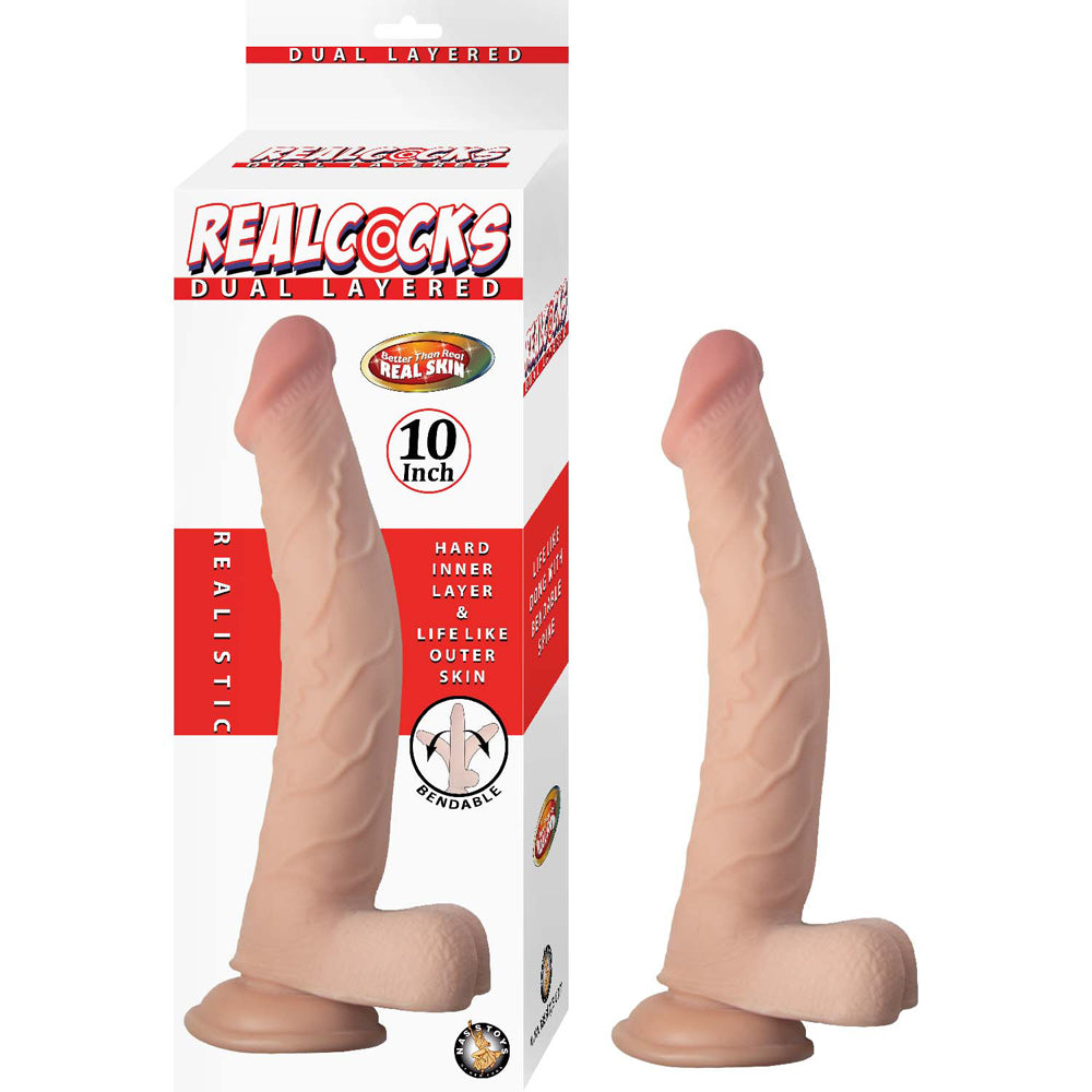 Realcocks Dual Layered 10'' White | 782631309317 | Available at EroticWarehouse.com