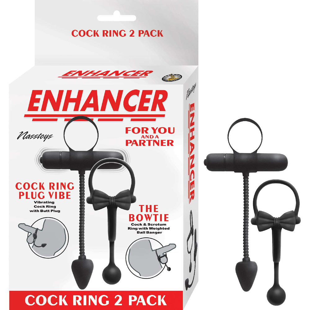 Enhancer Cockring 2 Pack Black | 782631310504 | Available at EroticWarehouse.com