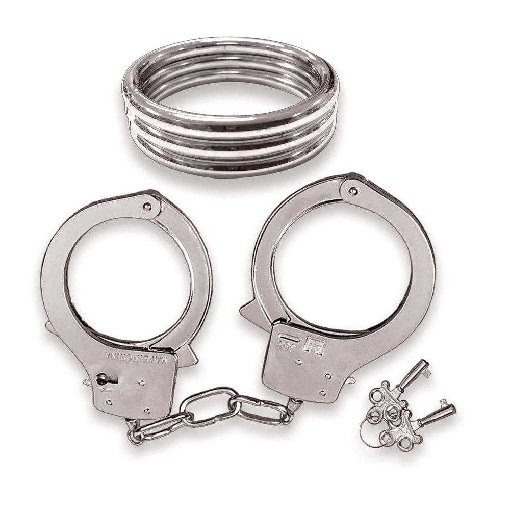 Dominant Submissive Collection Cockring & Handcuffs | 782631311303 | Available at EroticWarehouse.com