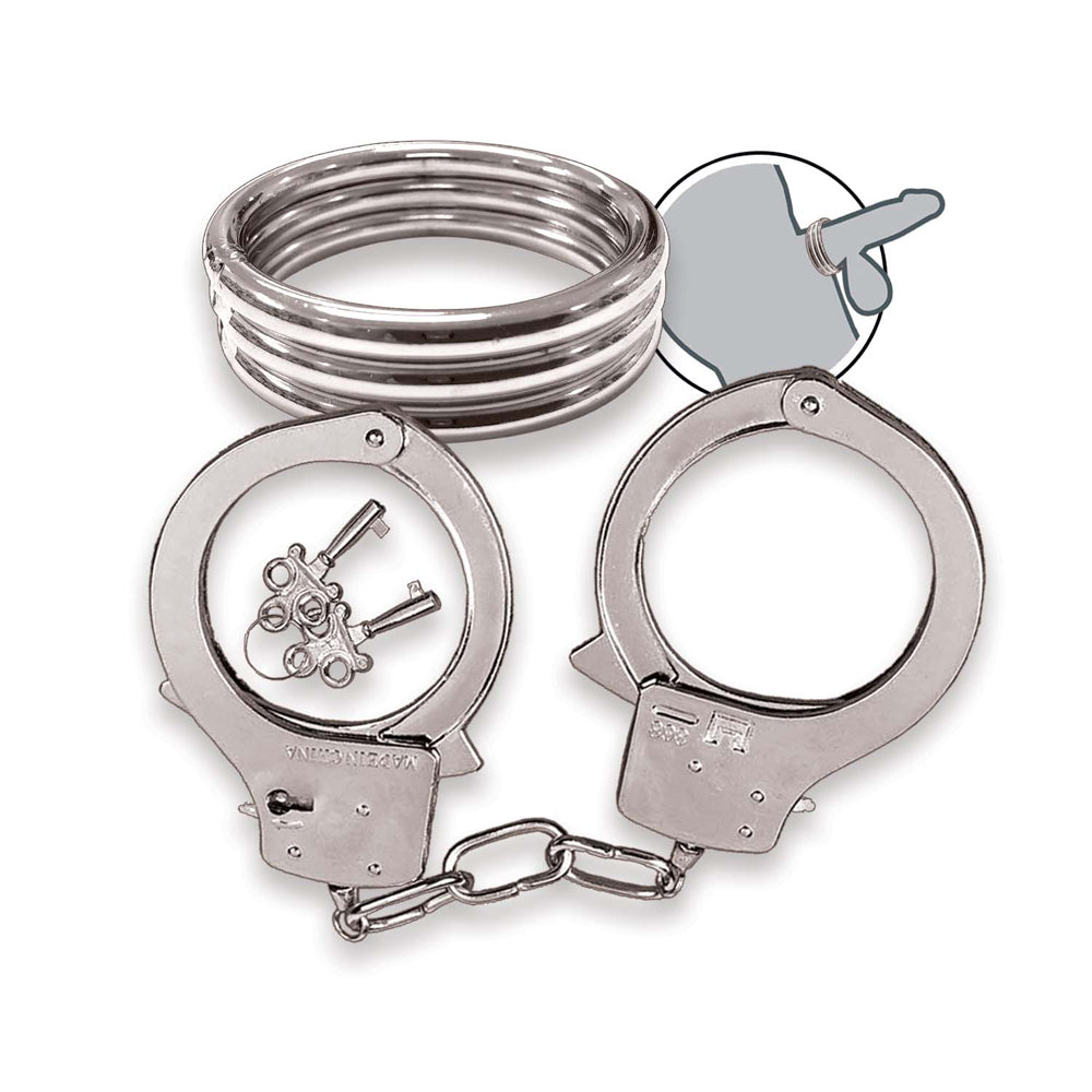 Dominant Submissive Collection Cockring & Handcuffs | 782631311303 | Available at EroticWarehouse.com