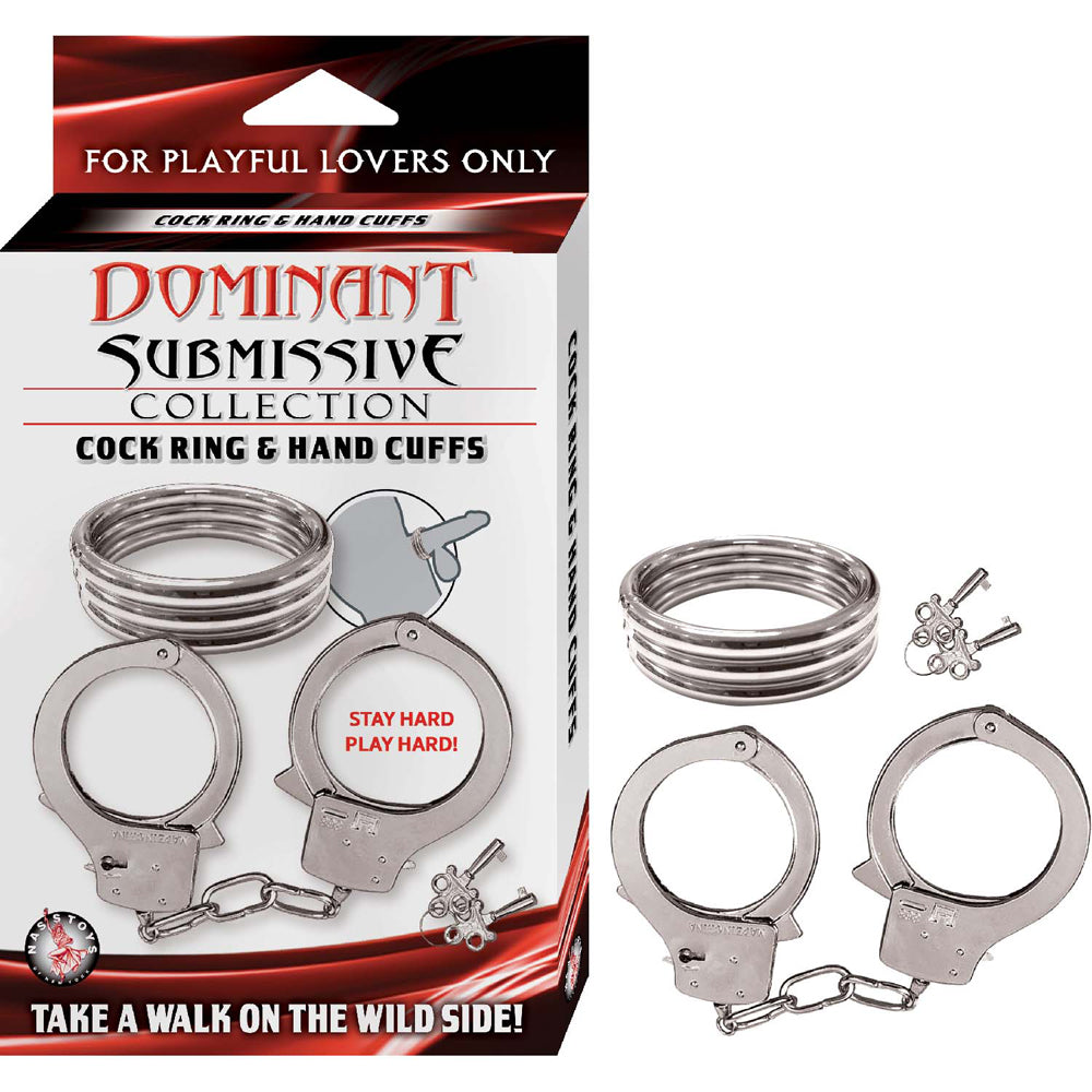 Dominant Submissive Collection Cockring & Handcuffs | 782631311303 | Available at EroticWarehouse.com