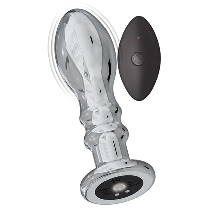 Ass-Sation Remote Vibrating Metal Anal Pleaser Silver | 782631311518 | Available at EroticWarehouse.com