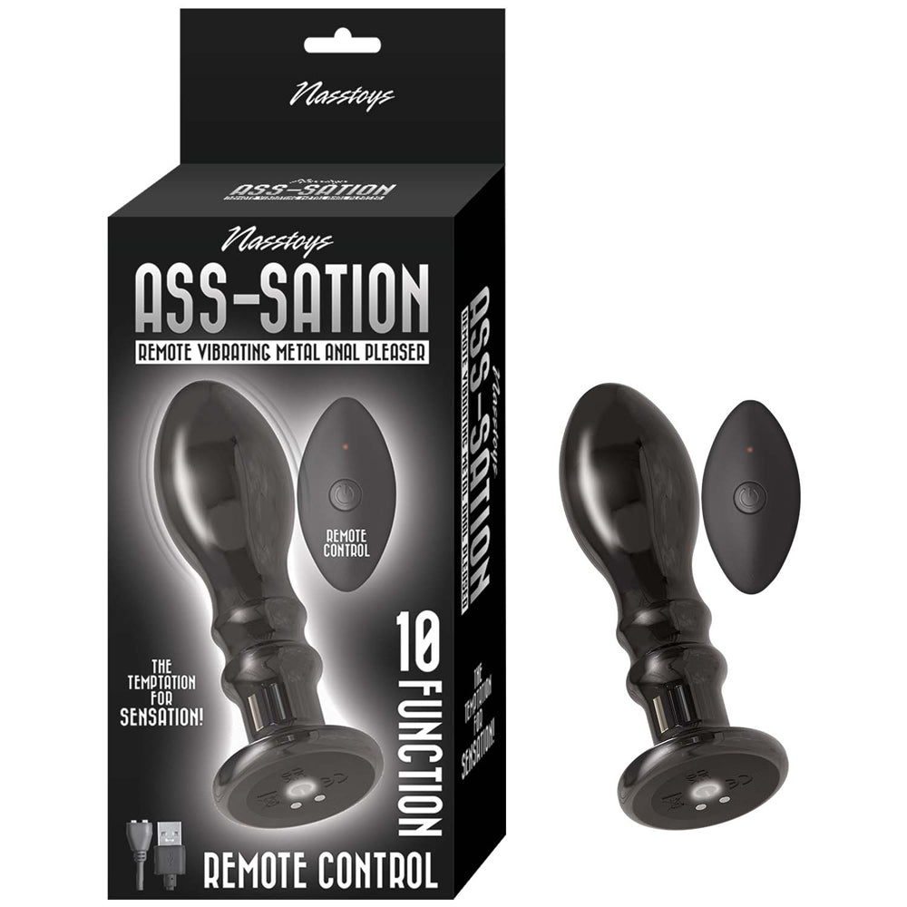 Ass-Sation Remote Vibrating Metal Anal Pleaser Black | 782631311525 | Available at EroticWarehouse.com