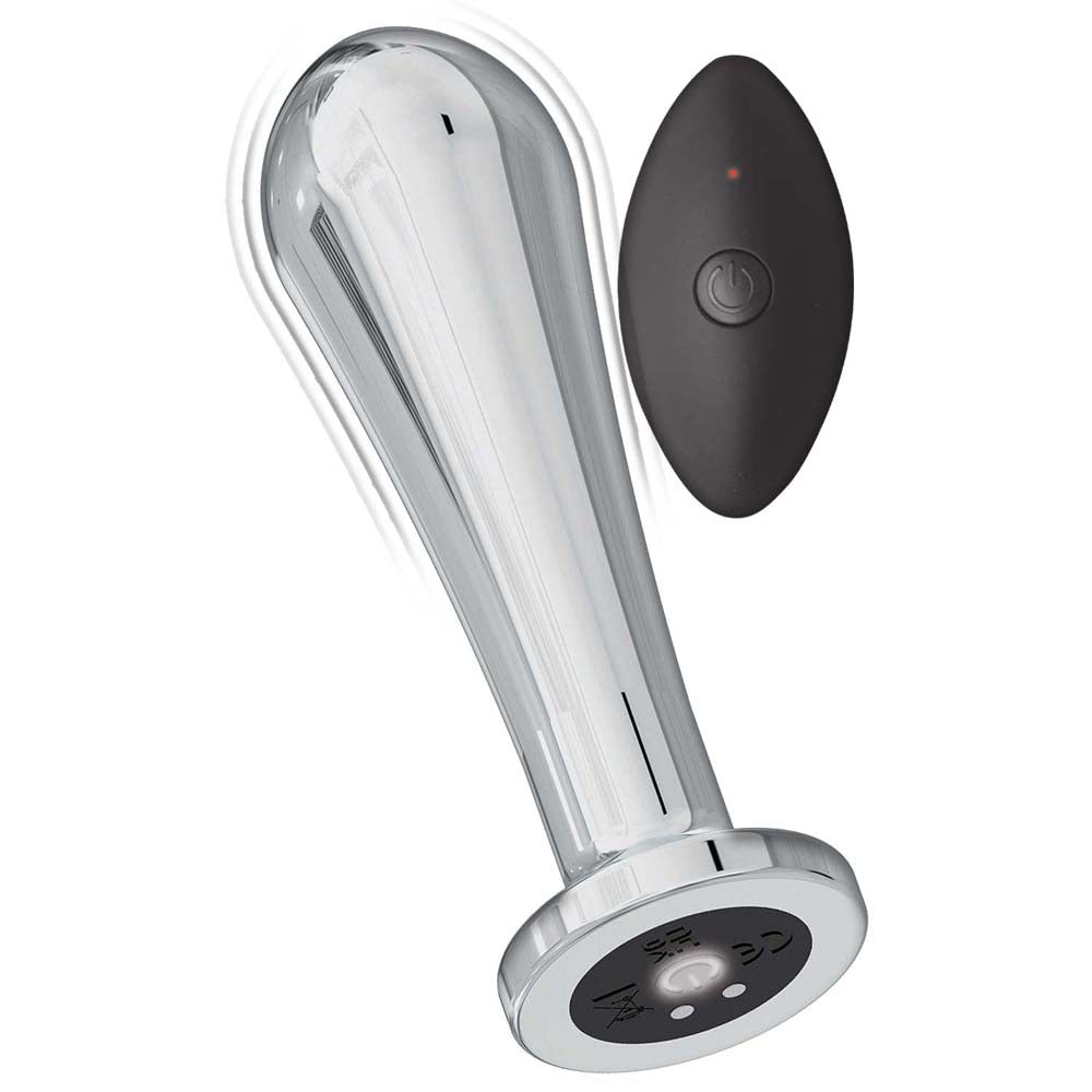 Ass-Sation Remote Vibrating Metal Anal Bulb Silver | 782631311716 | Available at EroticWarehouse.com