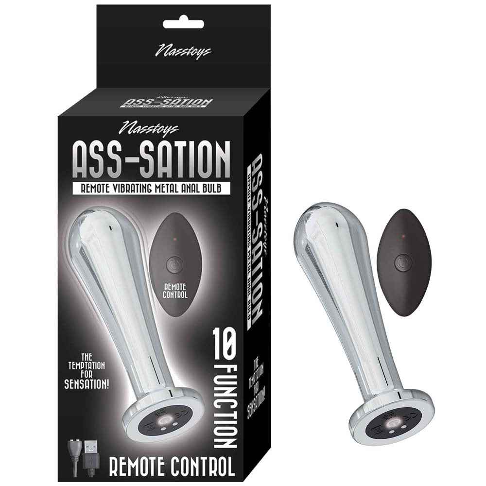 Ass-Sation Remote Vibrating Metal Anal Bulb Silver | 782631311716 | Available at EroticWarehouse.com