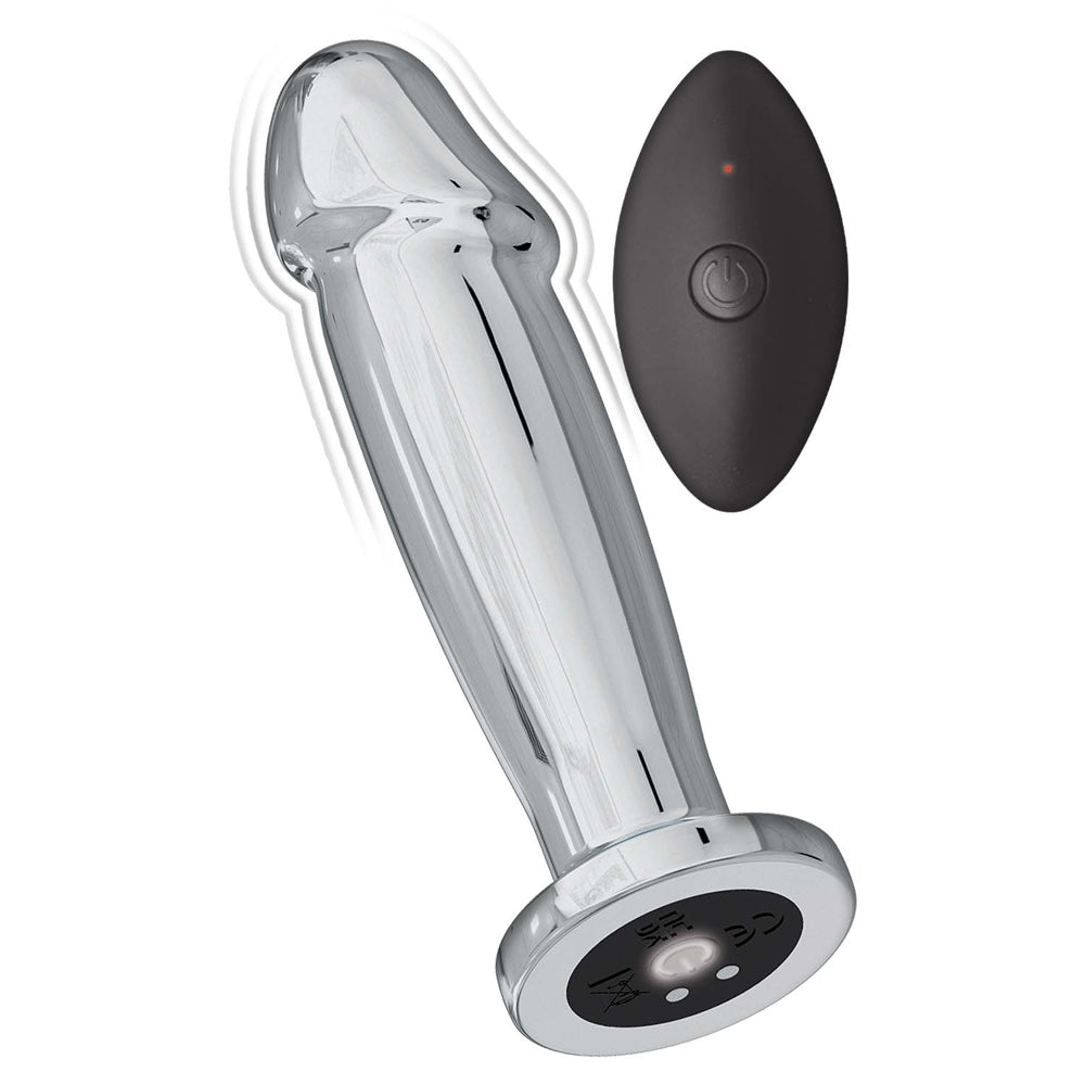 Ass-Sation Remote Vibrating Metal Anal Ecstasy Silver | 782631311815 | Available at EroticWarehouse.com