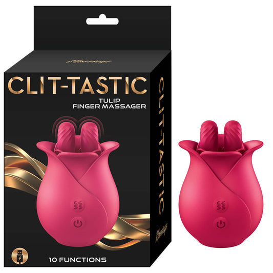 Clit-Tastic Tulip Finger Massager Red | 782631316216 | Available at EroticWarehouse.com