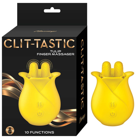 Clit-Tastic Tulip Finger Massager Yellow | 782631316223 | Available at EroticWarehouse.com