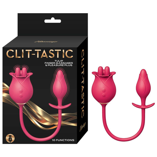 Clit-Tastic Tulip Finger Massager & Pleasure Plug Red | 782631316315 | Available at EroticWarehouse.com