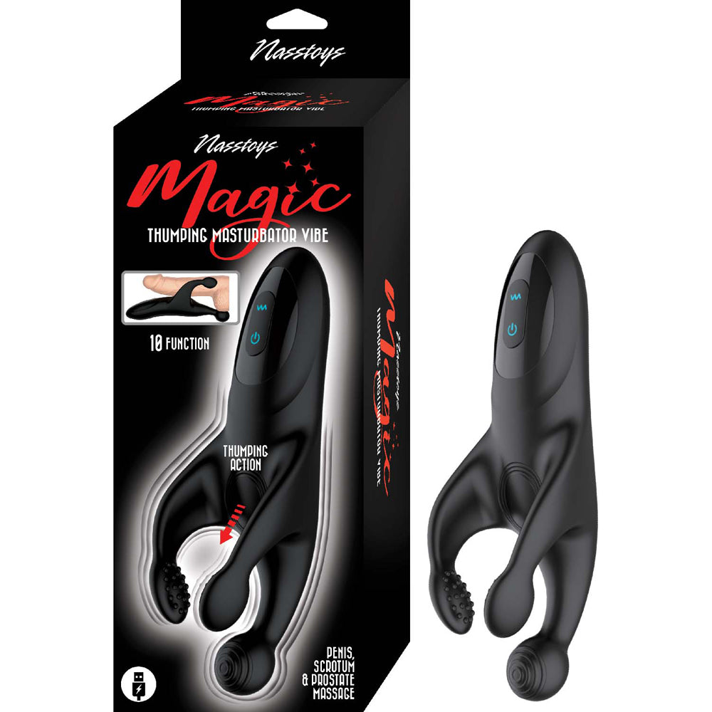 Magic Thumping Masturbator Black | 782631316605 | Available at EroticWarehouse.com