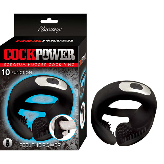 Cockpower Scrotum Hugger Cock Ring Black | 782631316803 | Available at EroticWarehouse.com
