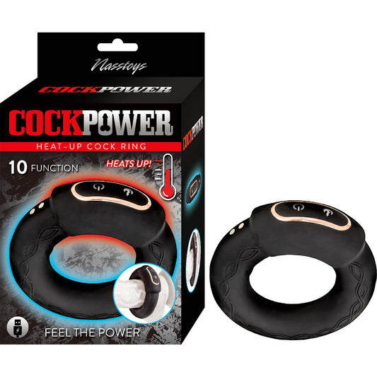 Cockpower Heat Up Cock Ring Black | 782631316902 | Available at EroticWarehouse.com