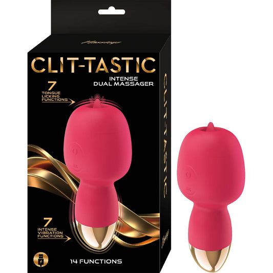 Clit-Tastic Intense Dual Massager Coral | 782631317114 | Available at EroticWarehouse.com