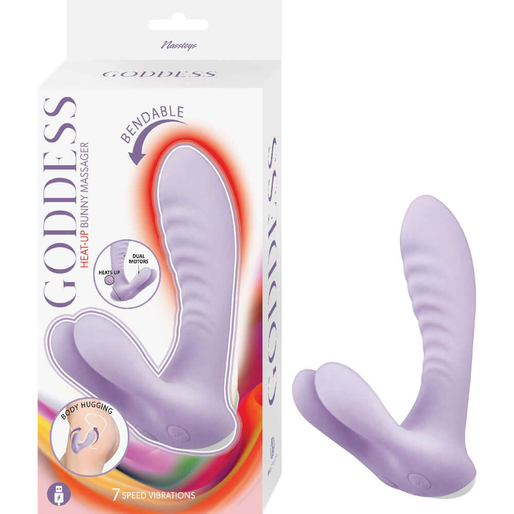 Goddess Heat Up Bunny Massager Lavender | 782631317404 | Available at EroticWarehouse.com