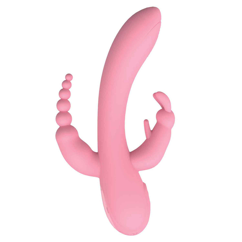 The Beat Trifecta Massager Pink | 782631319613 | Available at EroticWarehouse.com