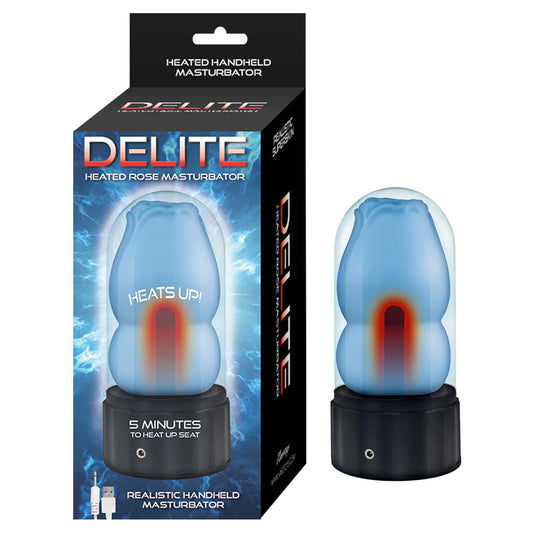 Delite Heated Rose Masturbator Blue | 782631320015 | Available at EroticWarehouse.com