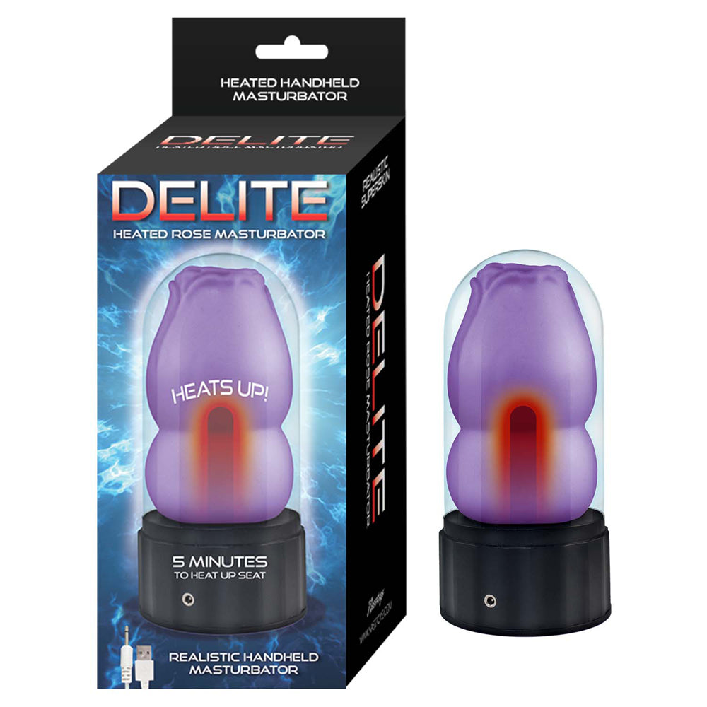 Delite Heated Rose Masturbator Purple | 782631320022 | Available at EroticWarehouse.com