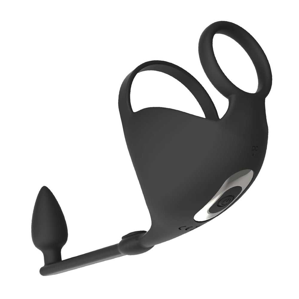 Magic Remote Scrotum Massager Plug Black | 782631321708 | Available at EroticWarehouse.com
