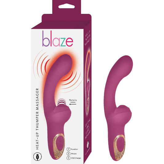 Blaze Heat-Up Thumper Massager Eggplant | 782631322316 | Available at EroticWarehouse.com