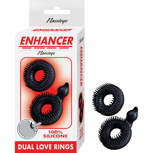 Enhancer Dual Love Rings Black | 782631323627 | Available at EroticWarehouse.com