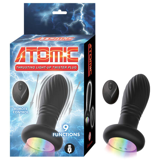Atomic Thrusting Light-Up Twister Plug Black | 782631324006 | Available at EroticWarehouse.com