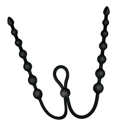 Ass-Sation Dual Silicone Anal Beads Black | 782631325904 | Available at EroticWarehouse.com