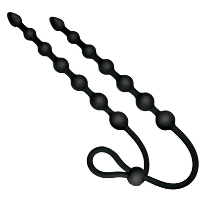 Ass-Sation Dual Silicone Anal Beads Black | 782631325904 | Available at EroticWarehouse.com