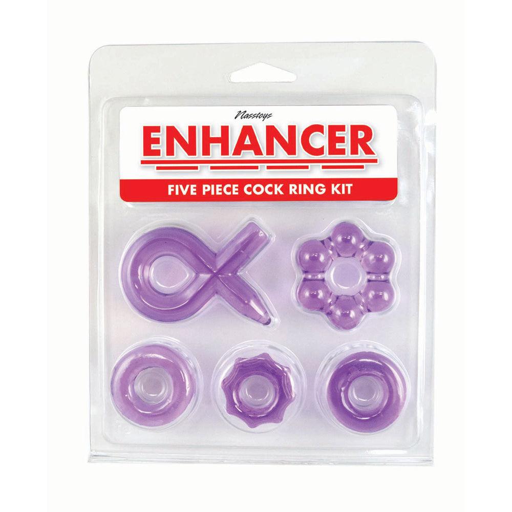 Enhancer Five Piece Cock Ring Set Purple | 782631328103 | Available at EroticWarehouse.com