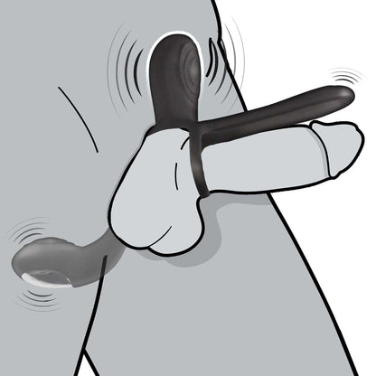 Enhancer Vibrating Lovers Ring Black | 782631328301 | Available at EroticWarehouse.com