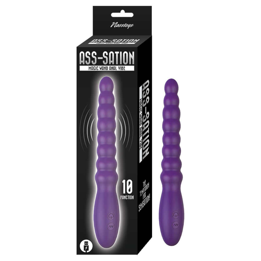 Ass-Sation Magic Wand Anal Vibe Purple | 782631328424 | Available at EroticWarehouse.com