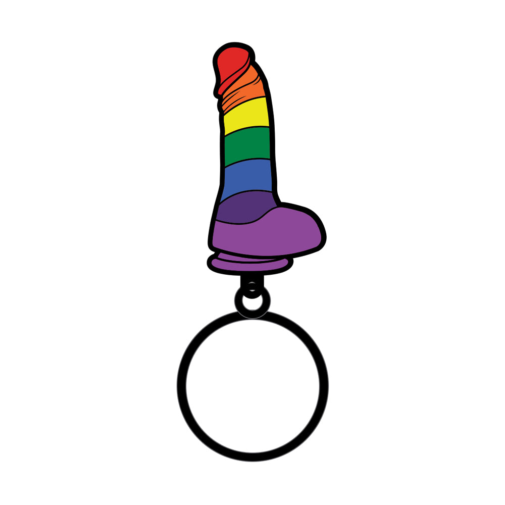 Rainbow Dildo Keychain | 785571086812 | Available at EroticWarehouse.com